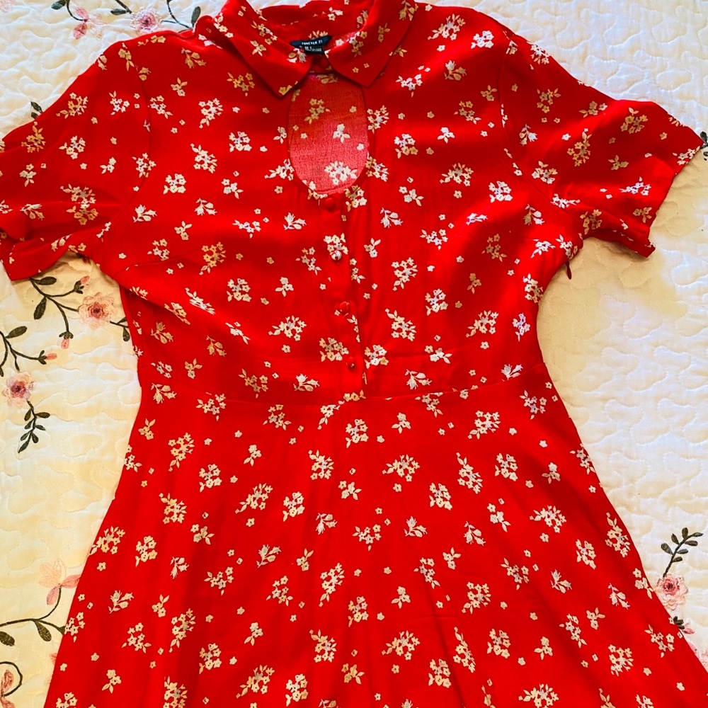 💰2 for $20💰Forever 21 floral red dress